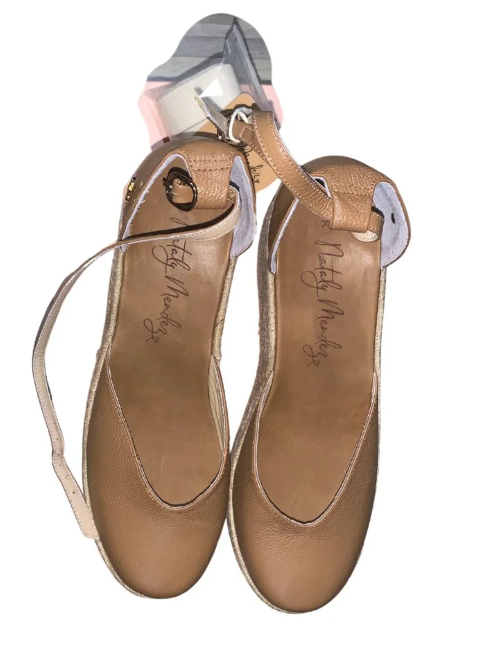 Nataly Mendez Camel Espadrilles - Low High Sandals - Sz 8 - New with Tag in Box